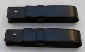 Montblanc Meisterstuck fountain pen and ballpoint, both with black resin barrel and cap, gold plated