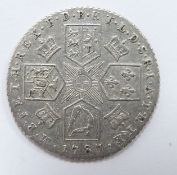 1787 George III sixpence with hearts, VF