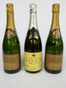 Three bottles of Champagne comprising two Charles Lafitte Belle Cuvee brut and Joseph Perrier 1973