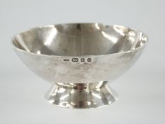 Elizabeth II hallmarked silver pedestal bowl, London 1969 maker's mark obscured, diameter 8.5cm,