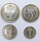 QEII Maundy set 1971, 4d, 3d, 2d and 1d, Tewkesbury Abbey, 1971, 4d, 3d, 2d and 1d, Tewkesbury Abbey