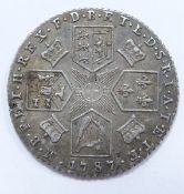 1787 George III sixpence with semee of hearts, VF-EF (small rim nick)