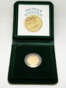 Elizabeth II 1980 cased proof gold full sovereign
