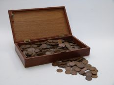 A large collection of English pennies etc, Edward VII onwards, approximately 10.4kg, in wooden case