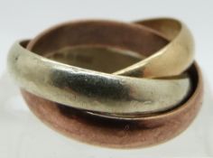 A 9ct gold Russian style wedding ring, 6.7g, size K