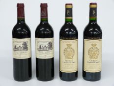 Four bottles of French red Bordeaux comprising two Chateau Gruaud Larose 1992 St Julien and two