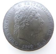 George III 1820 crown, dark tone GVF-EF