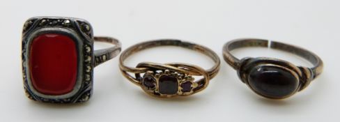 Two Victorian rings and a gold and silver example