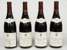 Four bottles of French red Burgundy comprising three Clos de la Roche Grand Cru 1996 Domaine