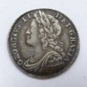 George II 1739 young head sixpence roses in angles reverse, NVF