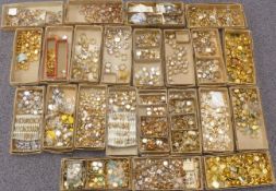 A very large quantity of gold plated and stainless steel wristwatch cases, all unused and most in