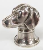 A hallmarked silver novelty vesta case /match striker formed as a dog's head, London 1977 maker's