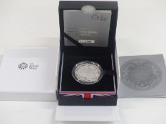 Royal Mint silver proof Piedfort £5 coin Prince George of Cambridge, in original case with