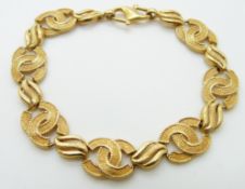 A 22ct gold bracelet made up of Chanel style links, 14.1g