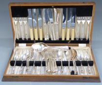 Three canteens of silver plated cutlery, some loose