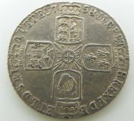 George II 1758 sixpence old head, plain angles reverse, 8 over 7, unusual X in Rex