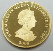 Tristan da Cunha Trafalgar 22ct gold one guinea coin, one of a limited edition of 499, 8.4g
