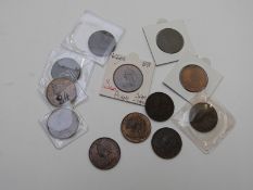 Twelve various 1890s Victorian veiled head pennies, various grades but mostly EF - near unc, with