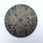 1787 George III sixpence with semee of hearts, toned, VF+