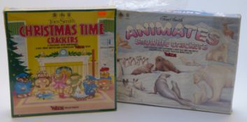 Two sealed boxes of Wade Tom Smith crackers, each containing a Wade porcelain gift