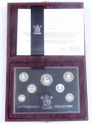 Royal Mint 1996 Silver Anniversary Collection silver proof coin set comprising seven coins from
