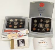 Two Royal Mint proof coin sets comprising 2000 Executive Proof Collection comprising ten coins