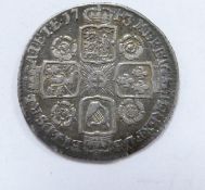 George II 1743 sixpence, old head, roses in angles reverse, VF, toned