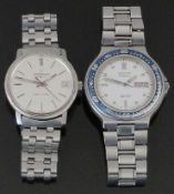 Two gentleman's wristwatches Eterna Sonic Electronic ref. 133T with date aperture two-tone and