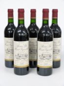 Five bottles of French red Bordeaux wine, Chateau Beau-Site Haut Vignoble, 12.5% vol, 75cl