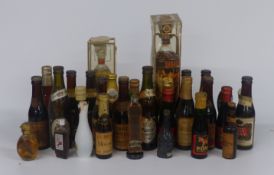 Approximately 35 bottles of alcohol including miniatures, many 1970's Courage Imperial Russian