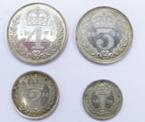 QEII Maundy set 1971, 4d, 3d, 2d and 1d, Tewkesbury Abbey