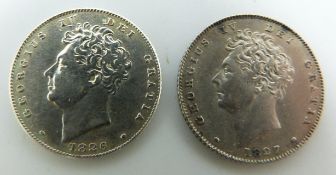 Two George IV sixpences, young head, issues 1826 and 1829 VF+