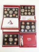 Four 2000s Coinage of Great Britain proof coin sets comprising 2007 including five pound, three