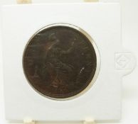 1873 Victorian bronze penny, unc with some residual lustre