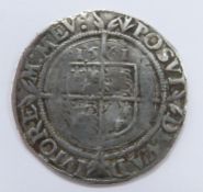 1561 Elizabeth I sixpence, good image of Queen's head
