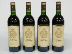 Four bottles of Chateau Gruaud Larose Grand Cru Classe St Julien 1989 French red Bordeaux, 75cl,
