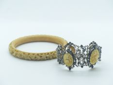 Ivory bangle and bracelet