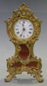 Early twentieth century balloon style miniature French style mantel clock with Roman enamel dial,