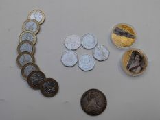 A collection of modern collectable UK coins to include five Beatrix Potter 50 pence pieces Tom