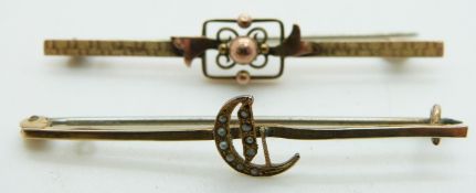 Two Edwardian brooches, 3g