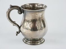 Victorian hallmarked silver baluster shaped tankard, London 1843 maker Joseph Angell I & Joseph
