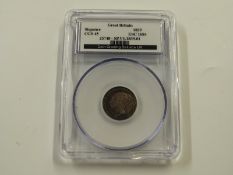 1839 CGS UK slabbed first young head Victorian sixpence, CGS 45, toned