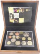 Royal Mint 2010 proof coin set comprising 13 coins, including two two pound, three one pound and two