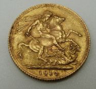 George V 1912 gold full sovereign