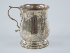 Early 20thC hallmarked silver baluster shaped christening cup, Birmingham, date letter rubbed but