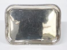 George V hallmarked silver tray with raised edge, Birmingham 1918 maker Charles S Green & Co Ltd,