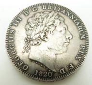 1820 George III crown, LX edge, VF