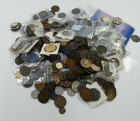 A collection of UK coins, George II onwards, includes good quantity of gradeable pennies Victorian