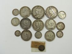 A collection of Victorian silver coinage, crown to groats, mostly VF, various heads