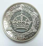 George V 1927 wreath proof crown, EF-unc